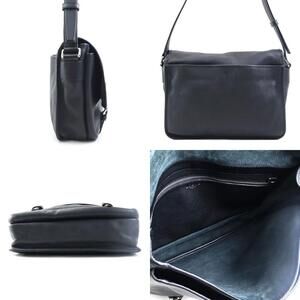 Loewe Black Leather Silver Shoulder Bag Crossbody Anagram Black Silver